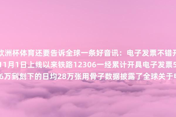 欧洲杯体育还要告诉全球一条好音讯：电子发票不错开具为PDF能力了！自11月1日上线以来铁路12306一经累计开具电子发票524.5万张从运行的日均6万到刻下的日均28万张用骨子数据披露了全球关于电子发票功能的激烈需求！那么电子发票如何开具？一组保姆级教养图包你看懂！伸开剩余71% -开云(中国)kaiyun体育网址-登录入口